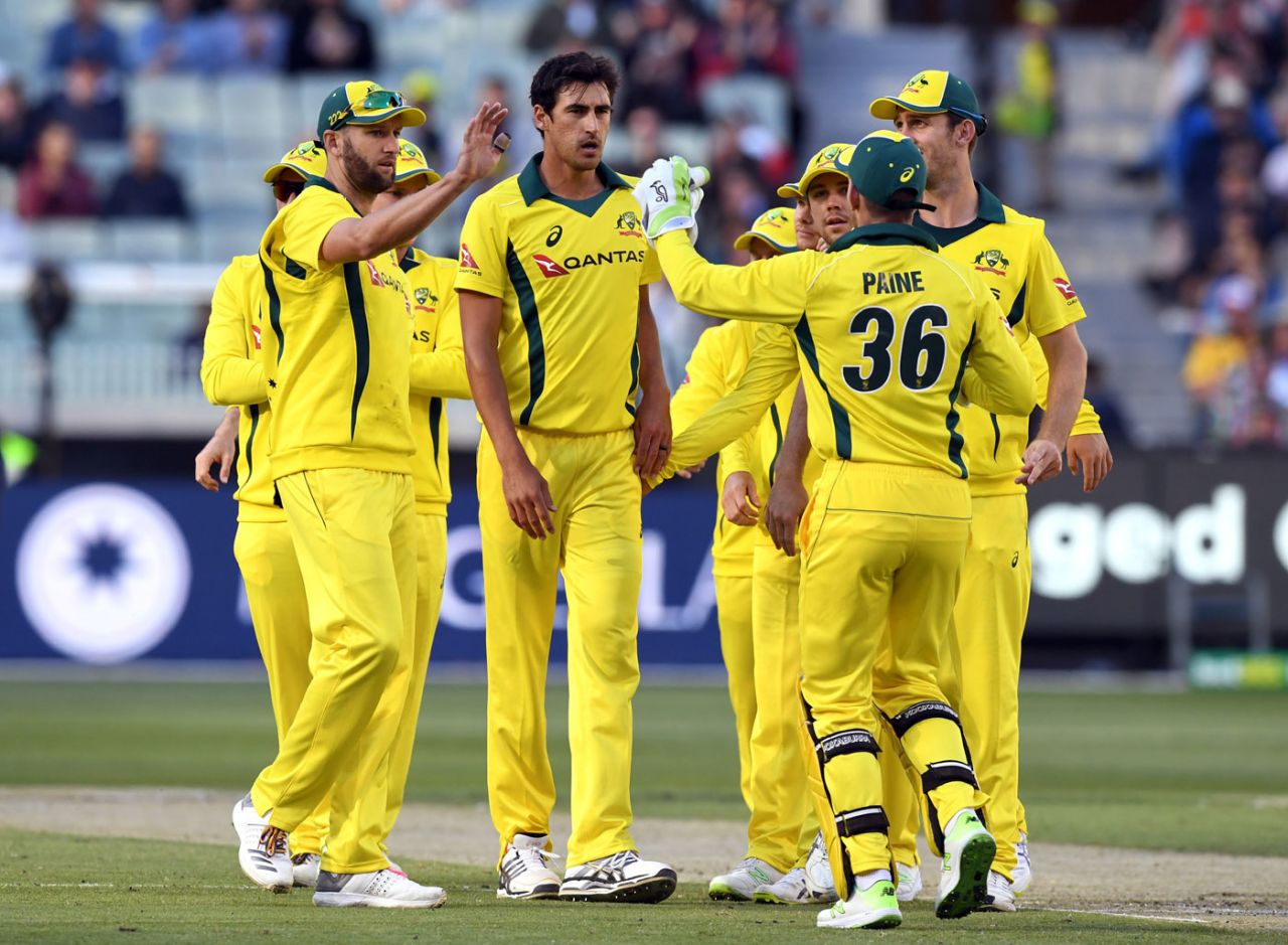 Mitchell Starc made the opening incision, Australia v England, 1st ODI, Melbourne, January 14, 2018