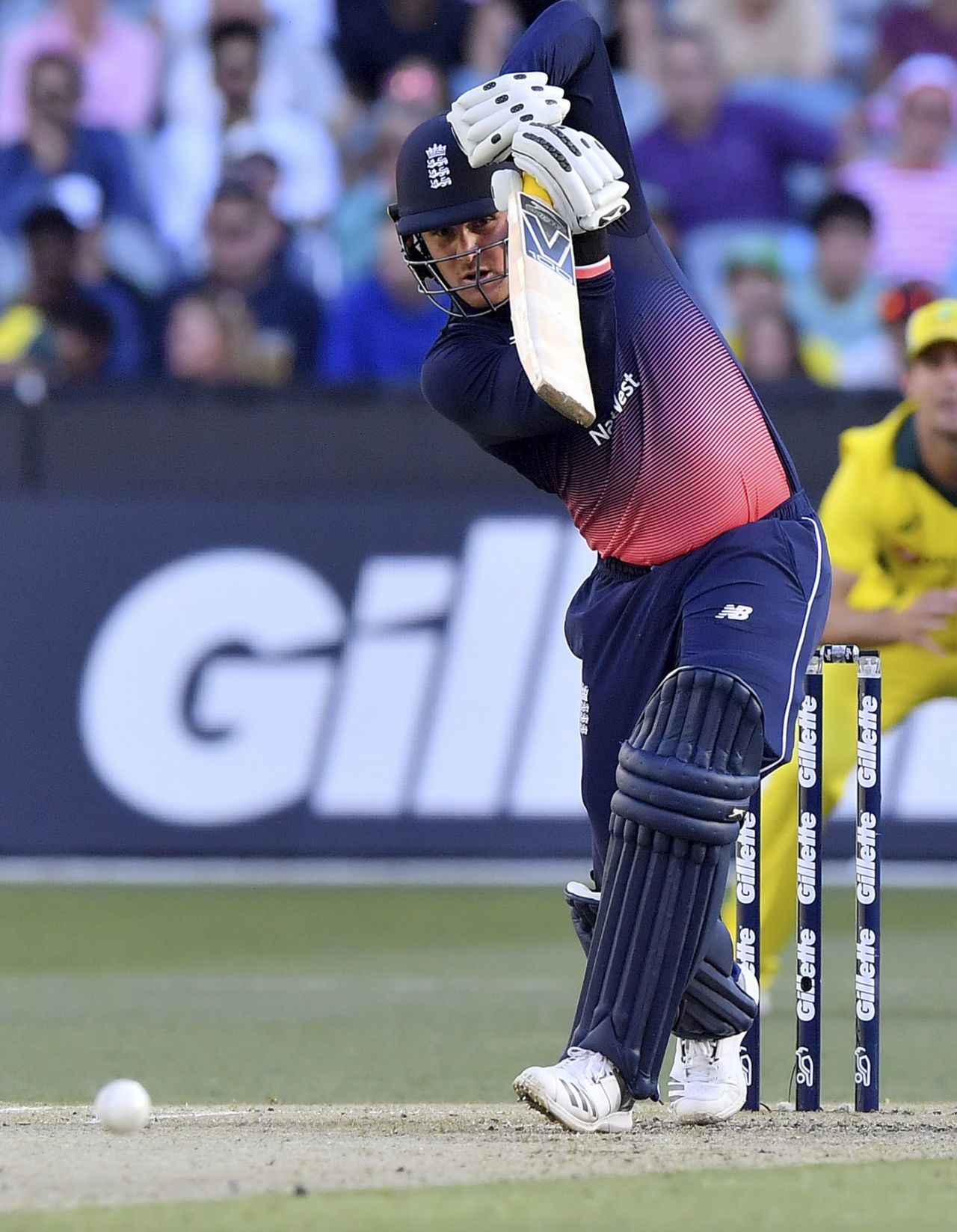 Jason Roy progressed after reaching a 32-ball fifty, Australia v England, 1st ODI, Melbourne, January 14, 2018