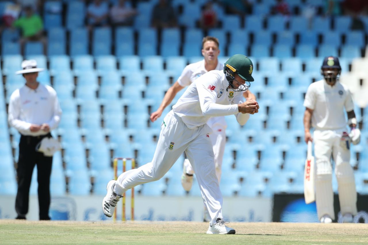 Aiden Markram took the catch to dismiss Ishant Sharma, South Africa v India, 2nd Test, Centurion, 3rd day, January 15, 2018