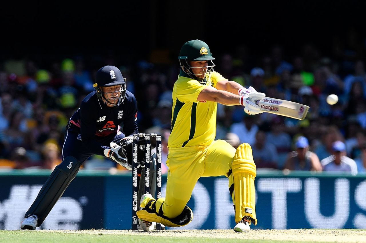 Aaron Finch continued the form he showed in Melbourne, Australia v England, 2nd ODI, Brisbane, January 19, 2018