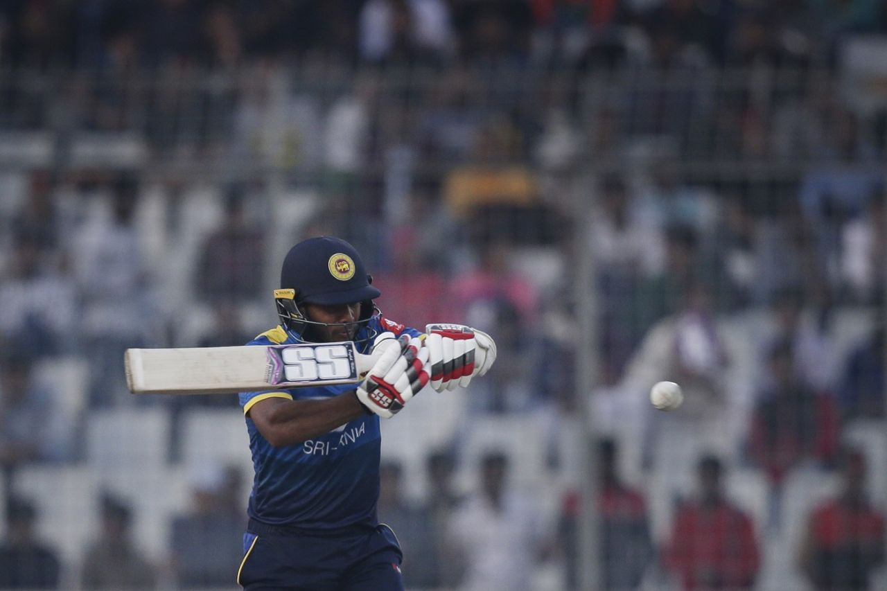 Kusal Mendis laboured to 19 off 34 balls, Bangladesh v Sri Lanka, Tri-nation series, Dhaka, January 19, 2018