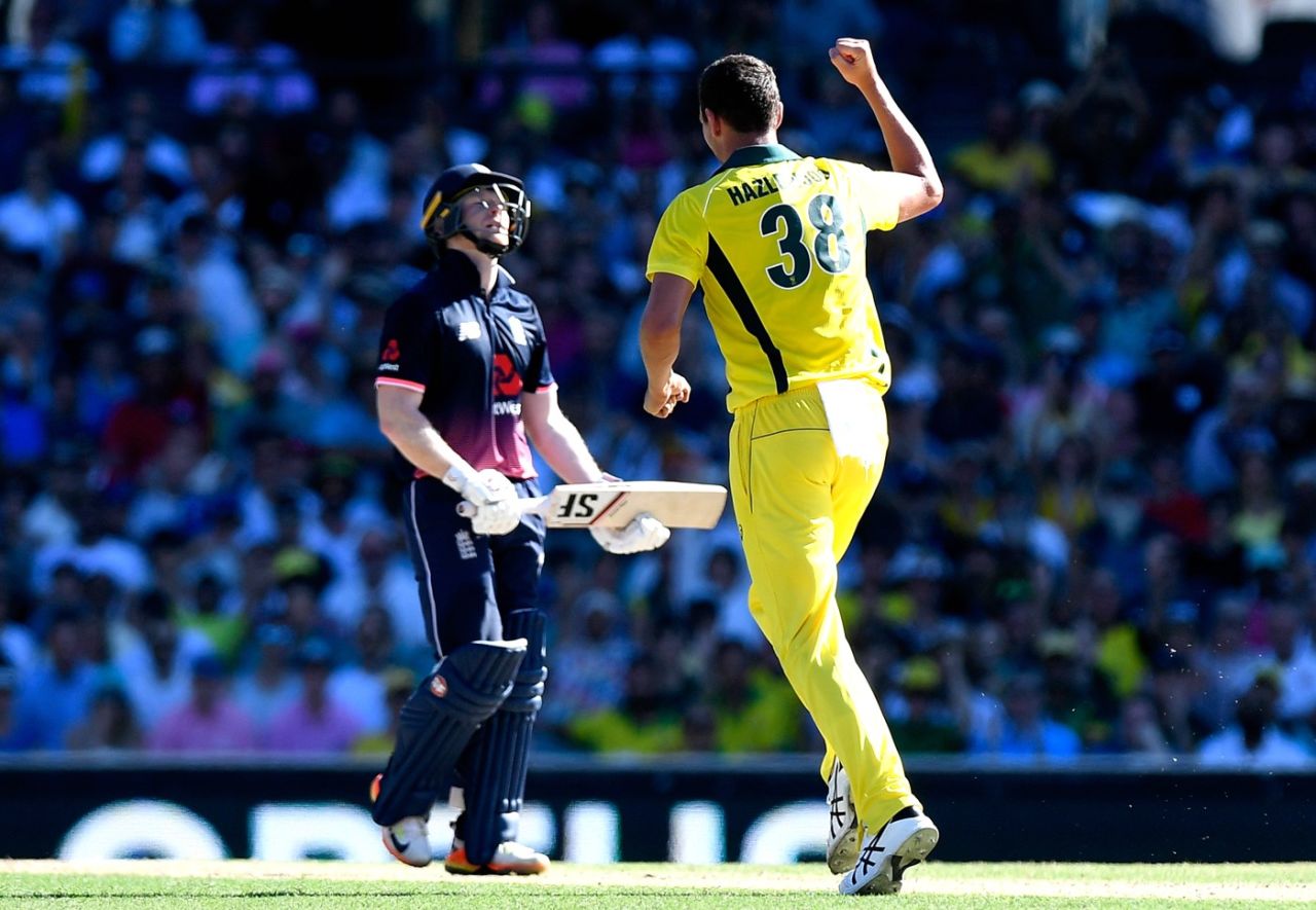Josh Hazlewood had Eoin Morgan caught behind, Australia v England, 3rd ODI, Sydney, January 21, 2018