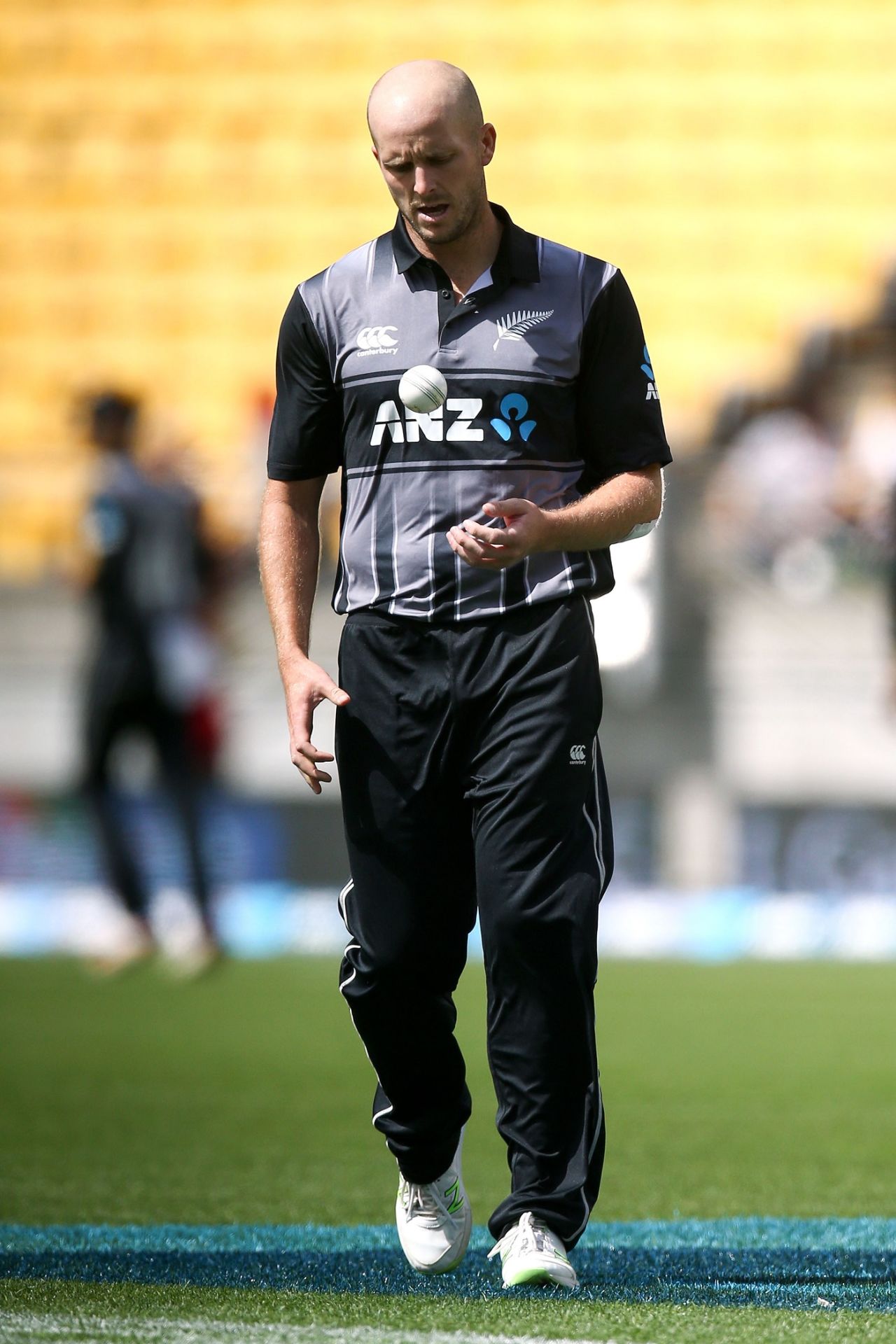 Seth Rance gets back to the top of his mark, New Zealand v Pakistan, 1st T20I, Wellington, January 22, 2018