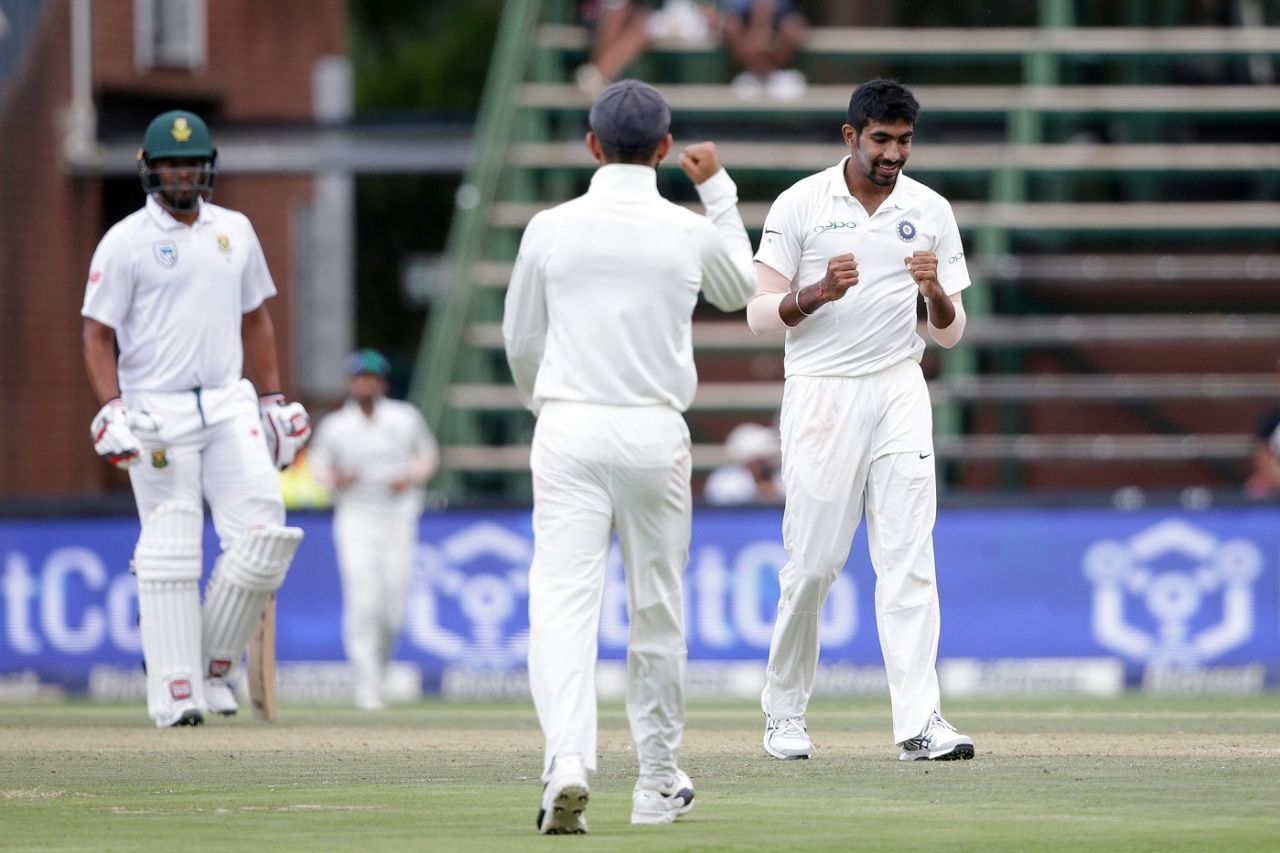 Jasprit Bumrah ended Hashim Amla's resistance, South Africa v India, 3rd Test, Johannesburg, 2nd day, January 25, 2018