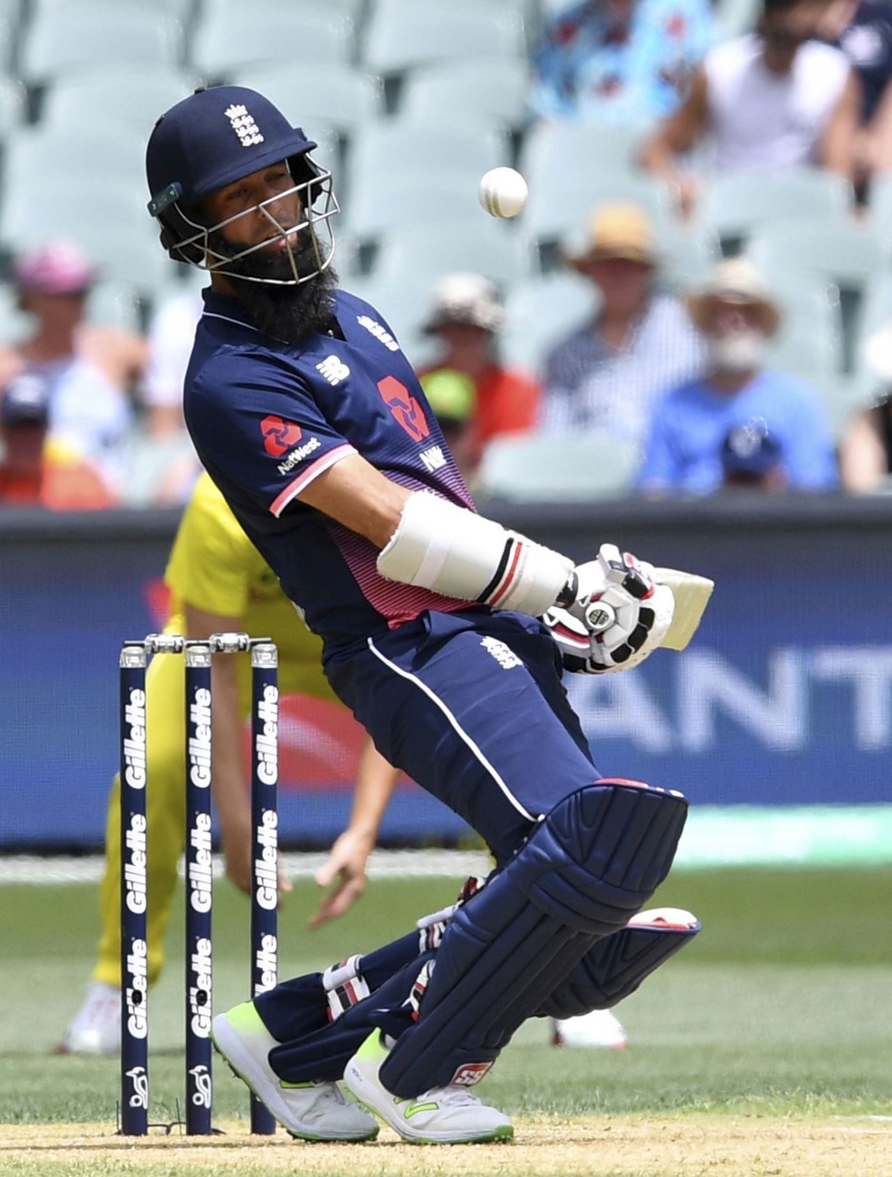 Moeen Ali helped steady the innings, Australia v England, 4th ODI, Adelaide, January 26, 2018