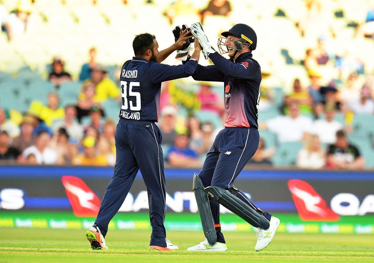 Adil Rashid picked up three middle-order wickets, Australia v England, 4th ODI, Adelaide, January 26, 2018
