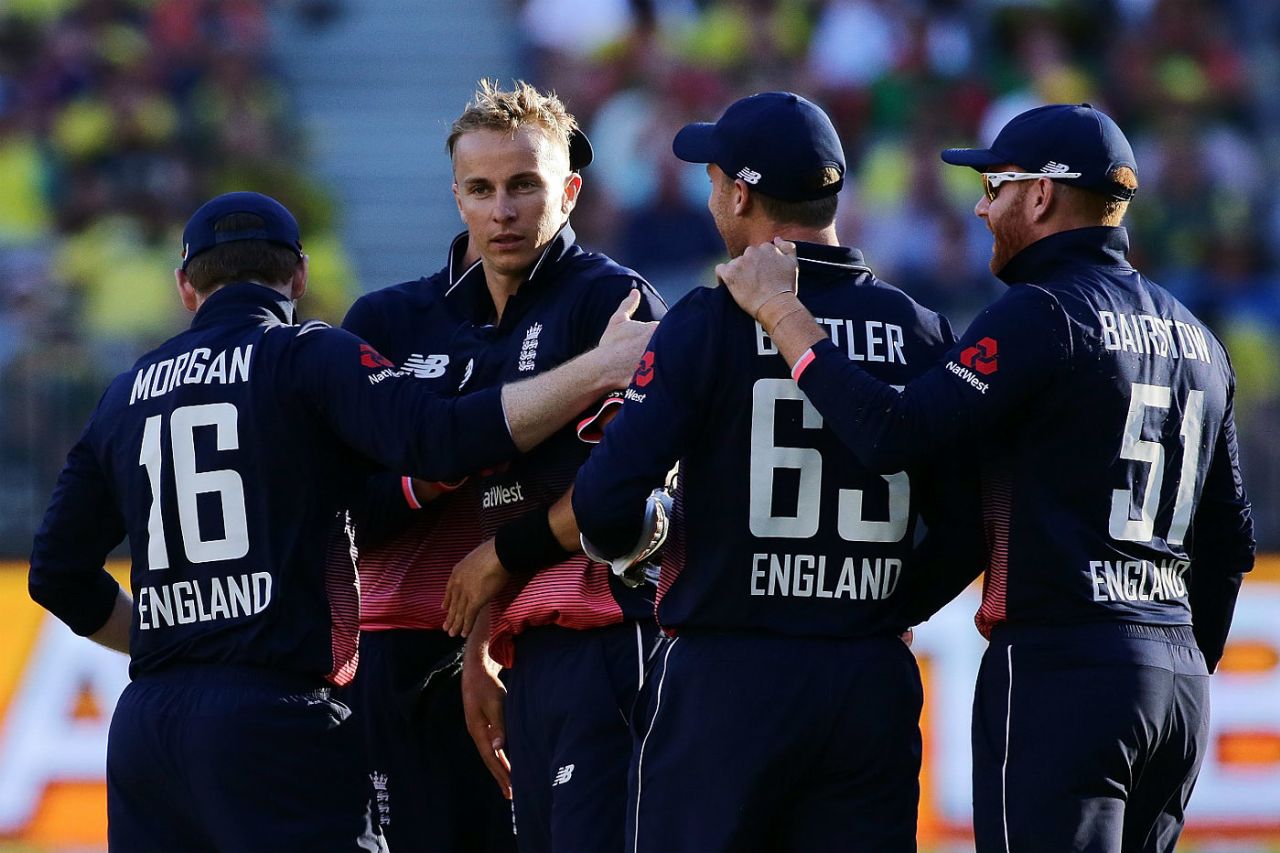 Tom Curran claimed two wickets in three balls to turn the tables on Australia, Australia v England, 5th ODI, Perth, January 28, 2018