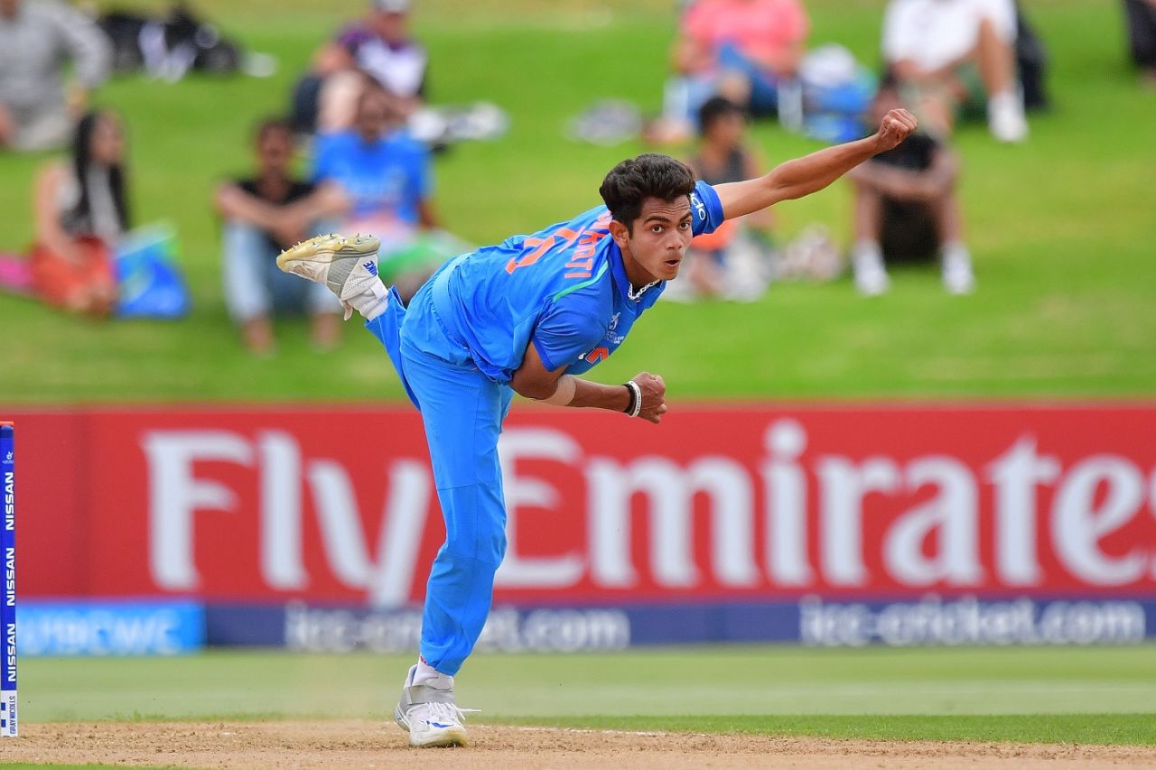 Kamlesh Nagarkoti sends one down, Australia v India, Under-19 World Cup, final, Mount Maunganui, February 3, 2018