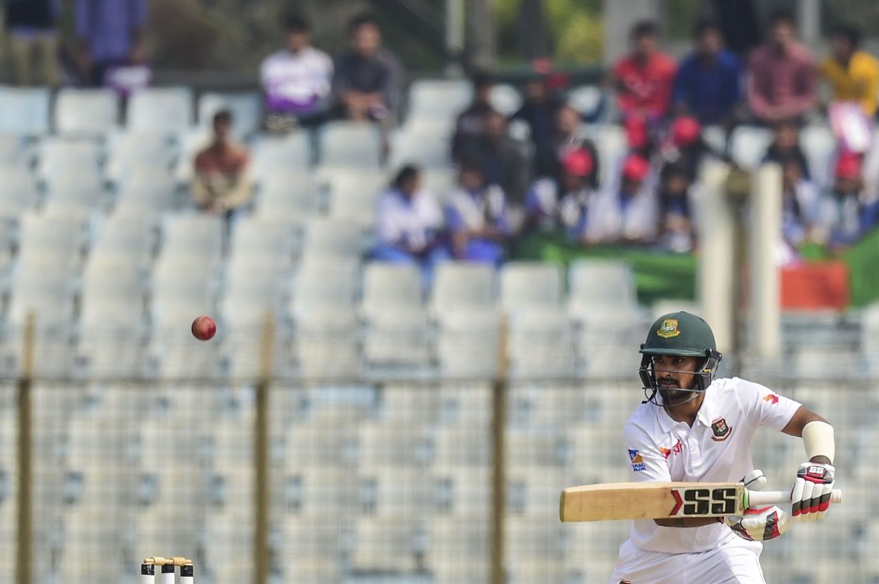 Liton Das nudges the ball into a gap, Bangladesh v Sri Lanka, 1st Test, Chittagong, 5th day, February 4, 2018