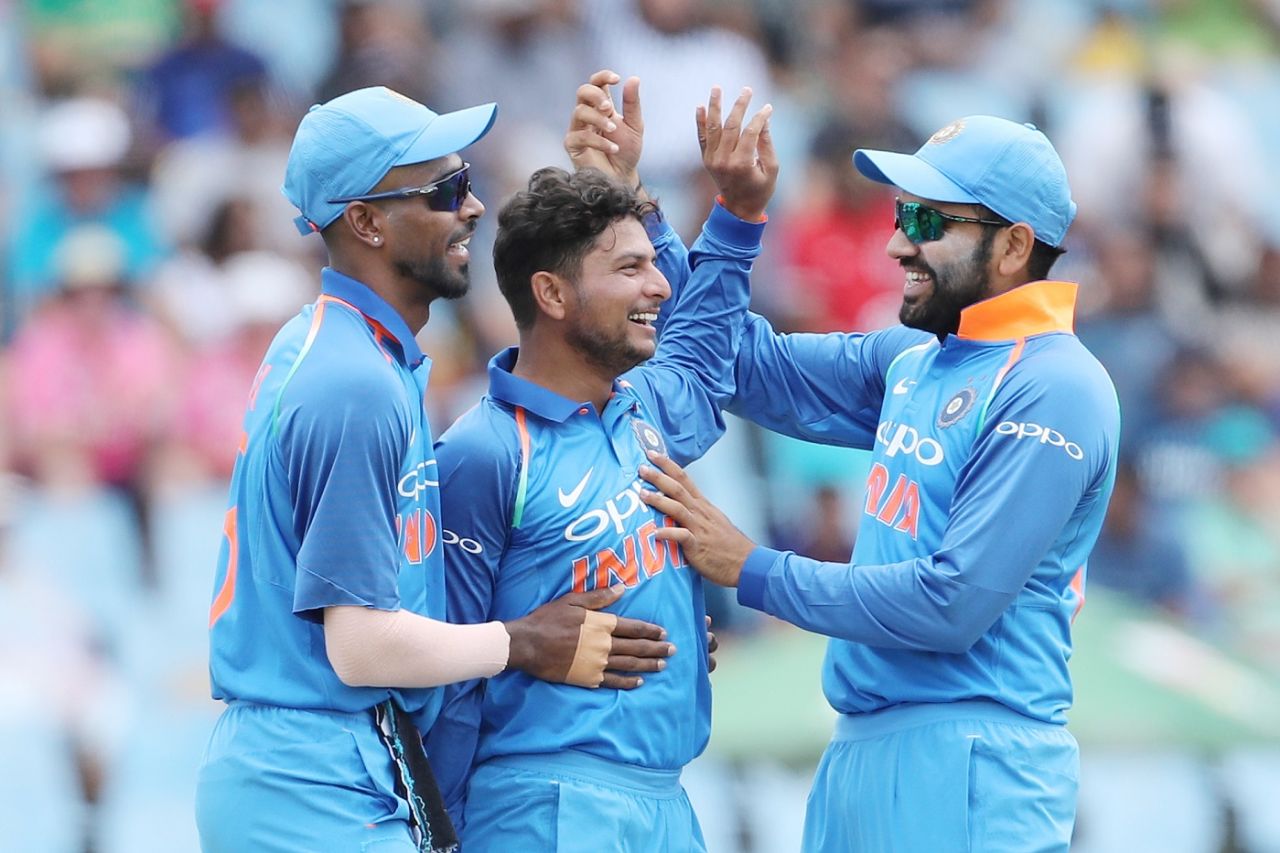 Kuldeep Yadav celebrates the wicket of David Miller, South Africa v India, 2nd ODI, Centurion, February 4, 2018