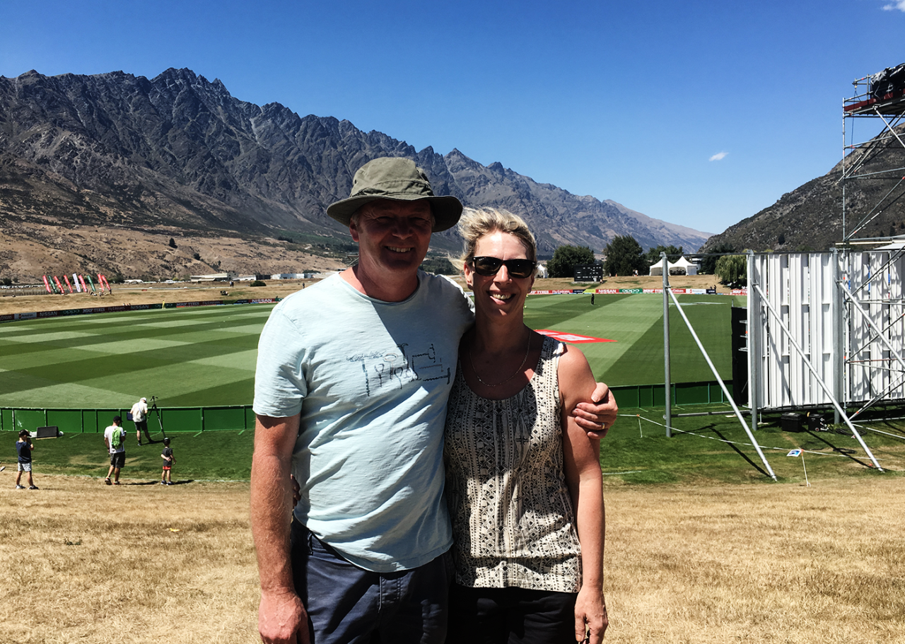 England Under-19 player Dillon Pennington's parents in Queenstown for the quarter-final against Australia, January 23, 2018