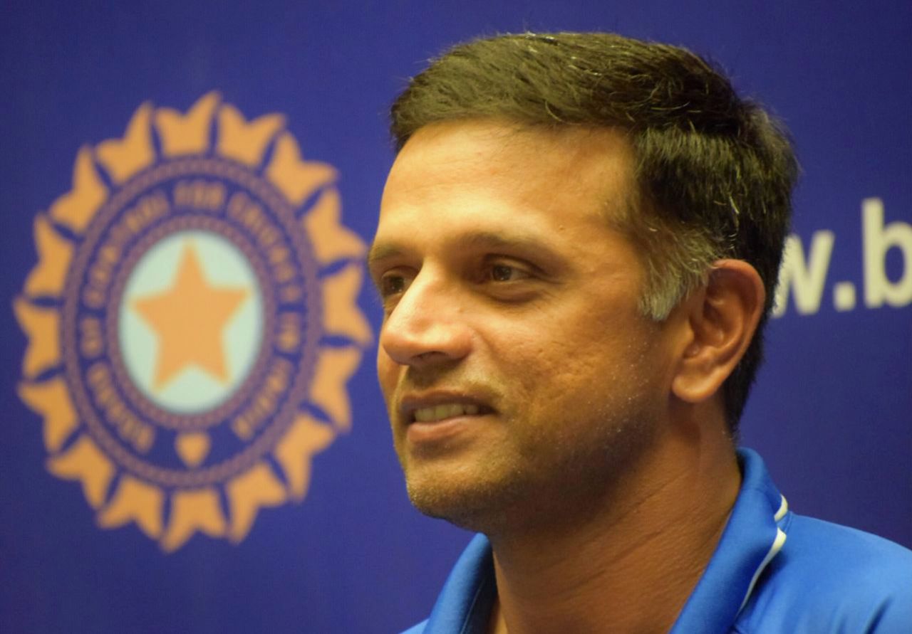 Rahul Dravid sports a smile at the post-arrival press conference of the India Under-19 team, Mumbai, February 5, 2018