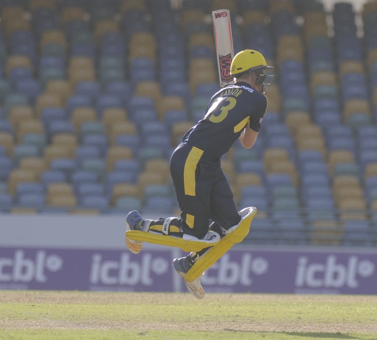 Brad Taylor goes airborne and pulls, Hampshire v  Combined Campuses and Colleges, Regional Super50, Barbados, February 5, 2018