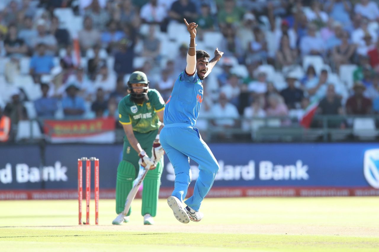 Jasprit Bumrah trapped Hashim Amla lbw, South Africa v India, 3rd ODI, Cape Town, February 7, 2018