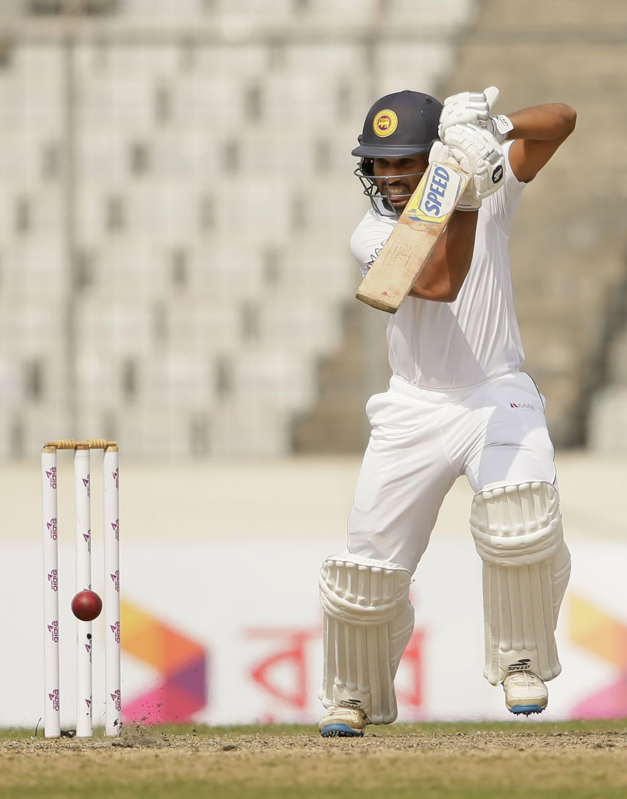 Roshen Silva punches through the off side, Bangladesh v Sri Lanka, 2nd Test, Mirpur, 1st day, February 8, 2018