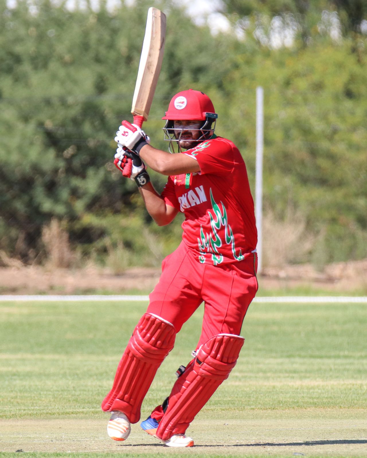 Zeeshan Maqsood pulls through square leg early in his innings, Canada v Oman, ICC World Cricket League Division Two, Windhoek, February 8, 2018