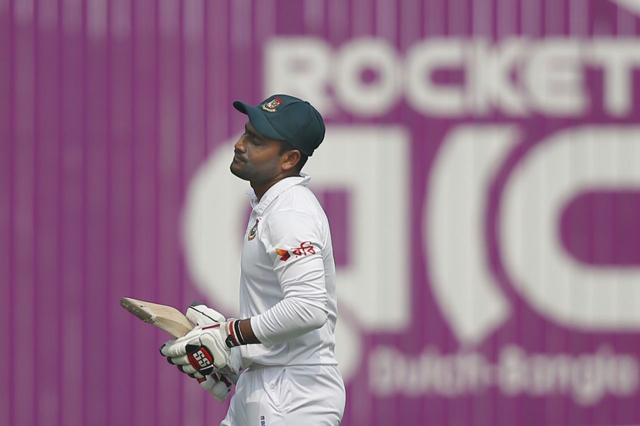 Imrul Kayes reacts after being dismissed, Bangladesh v Sri Lanka, 2nd Test, Mirpur, 3rd day, February 10, 2018 