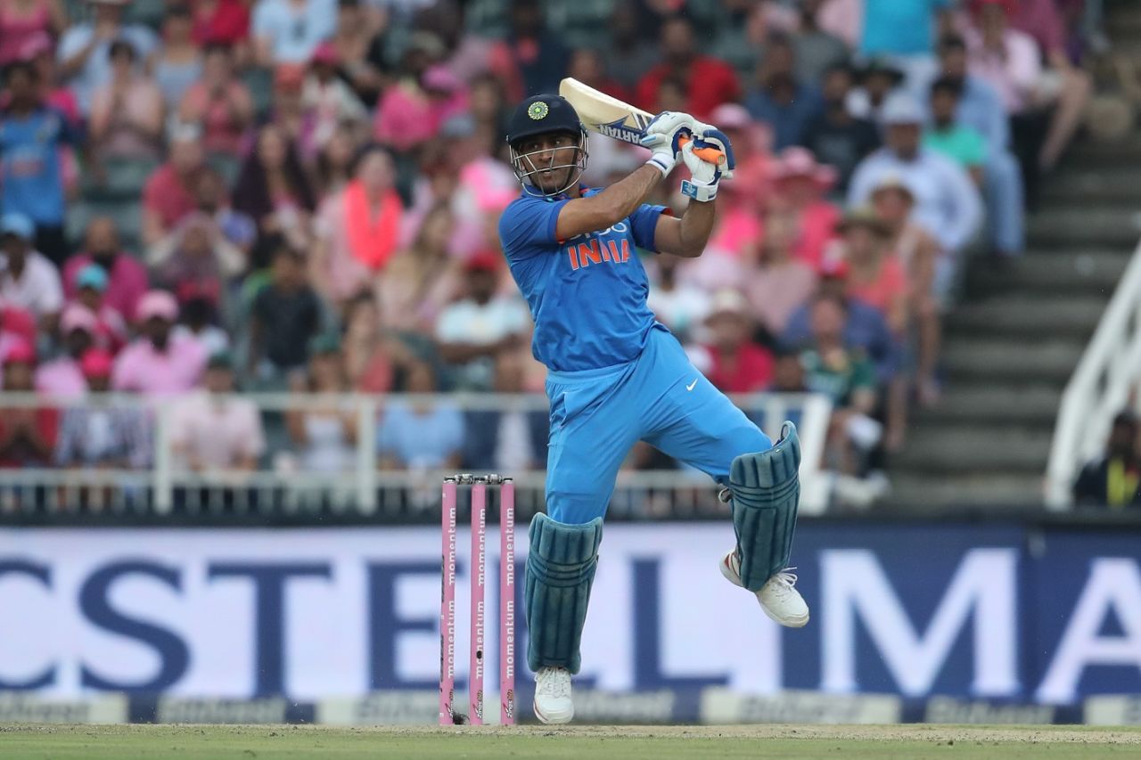 MS Dhoni flays the ball through point, South Africa v India, 4th ODI, Johannesburg, February 10, 2018