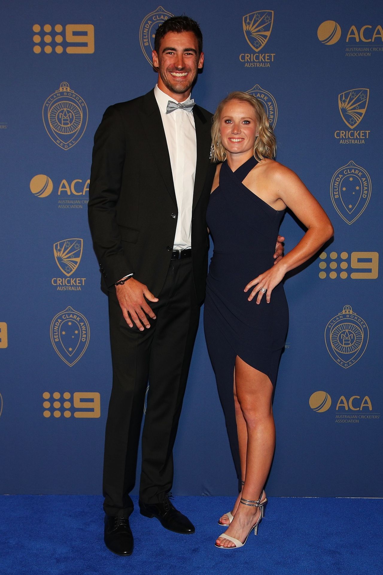 Mitchell Starc and Alyssa Healy at the Allan Border Medal night, Melbourne, February 12, 2018