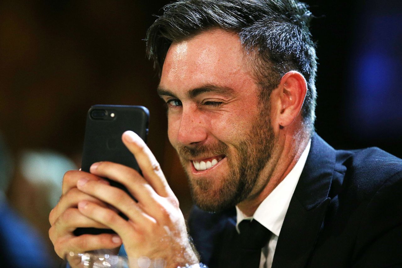 A wink as Glenn Maxwell is snapped, Melbourne, February 12, 2018