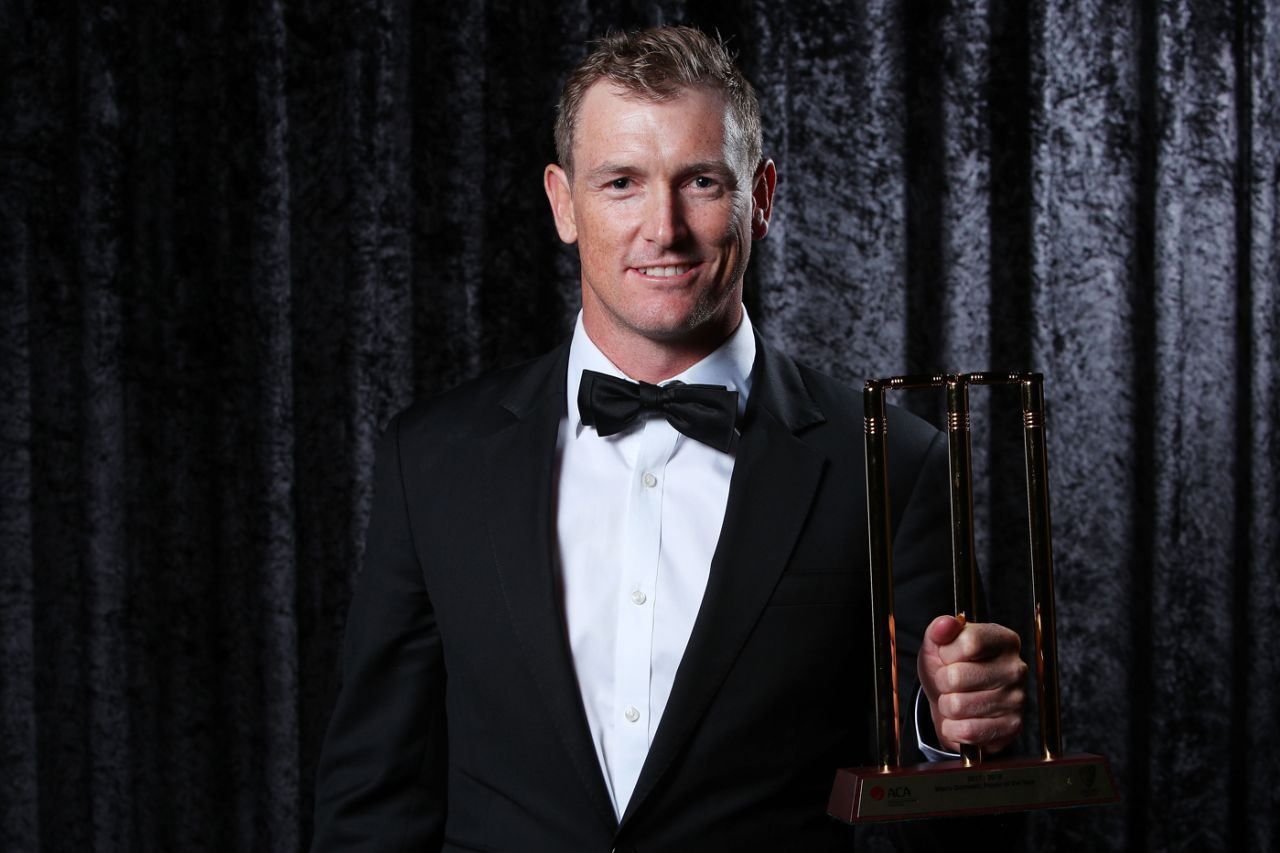 George Bailey was named men's domestic player of the year at the Allan Border Medal night, Melbourne, February 12, 2018
