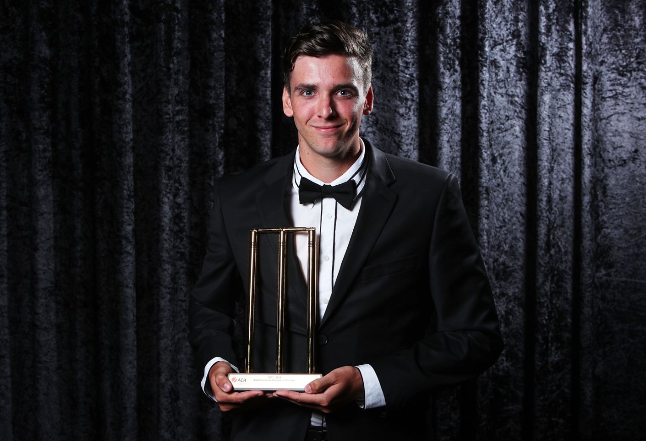 Jhye Richardson was named Bradman Young Men's Cricketer of the Year, Melbourne, February 12, 2018