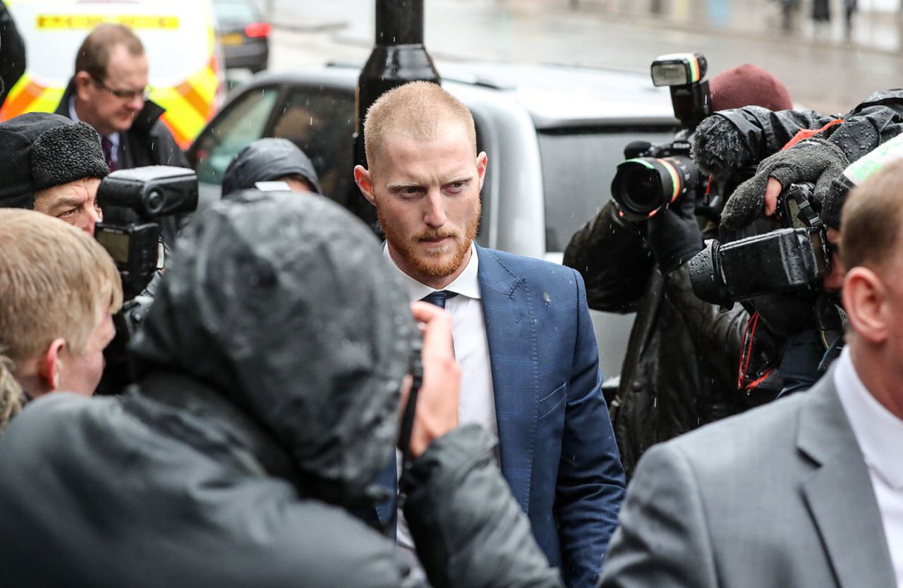Ben Stokes arrives at court to answer a charge of affray, Bristol, February 13, 2018