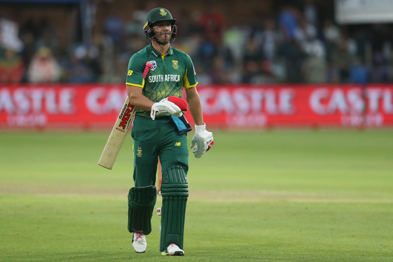 AB de Villiers was dismissed for a measly 6, South Africa v India, 5th ODI, Port Elizabeth, February 13, 2018