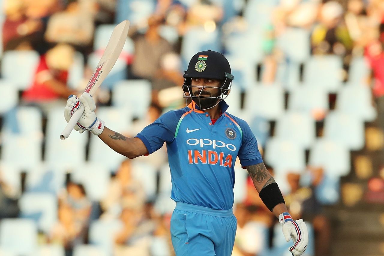 Virat Kohli made his fourth fifty-plus score of the series, South Africa v India, 6th ODI, Centurion, February 16, 2018