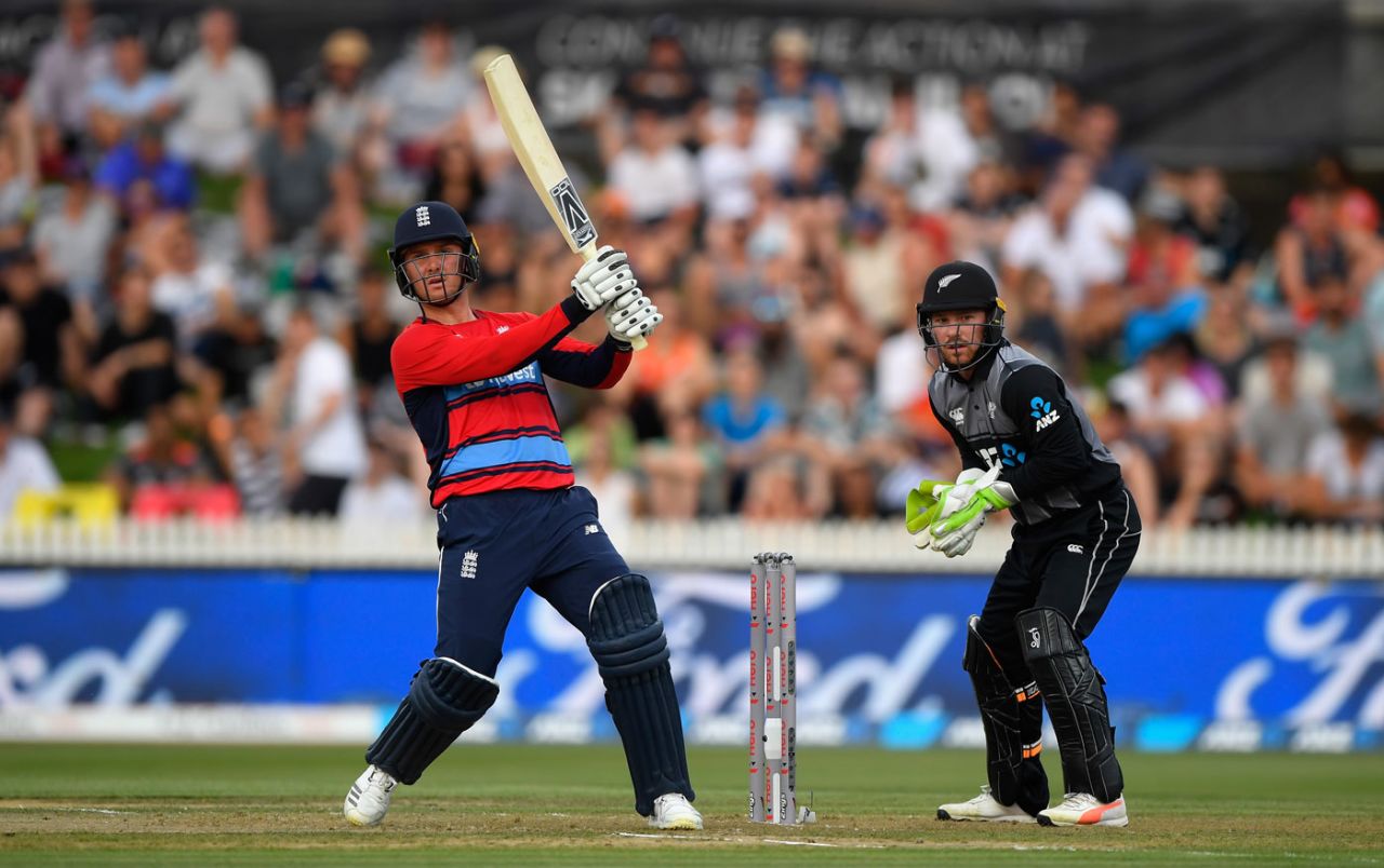 Jason Roy struck a few early blows, New Zealand v England, Trans-Tasman T20 tri-series, Hamilton, February 18, 2018