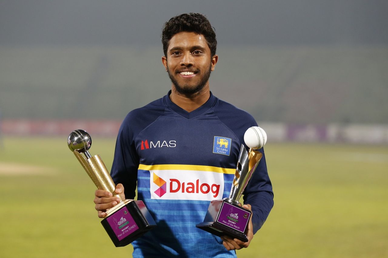 Kusal Mendis scooped the Player of the Match and the Player of the Series awards, Bangladesh v Sri Lanka, 2nd T20I, Sylhet