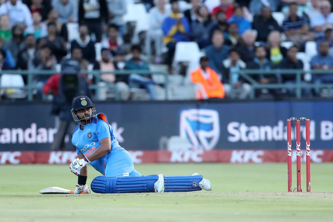 Suresh Raina looks on after having fallen on the pitch, South Africa v India, 3rd T20I, Cape Town, February 24, 2018