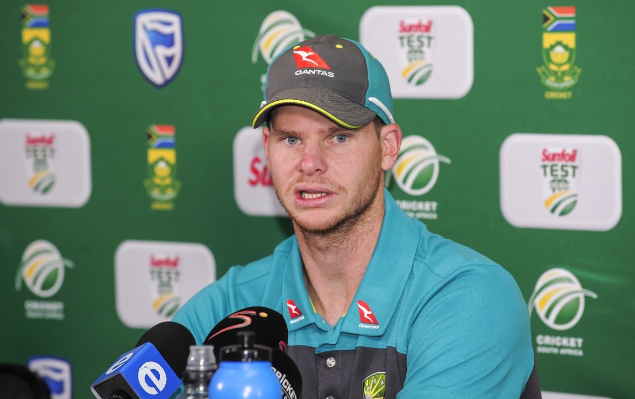 Steven Smith addresses a press conference, Durban, February 28, 2018