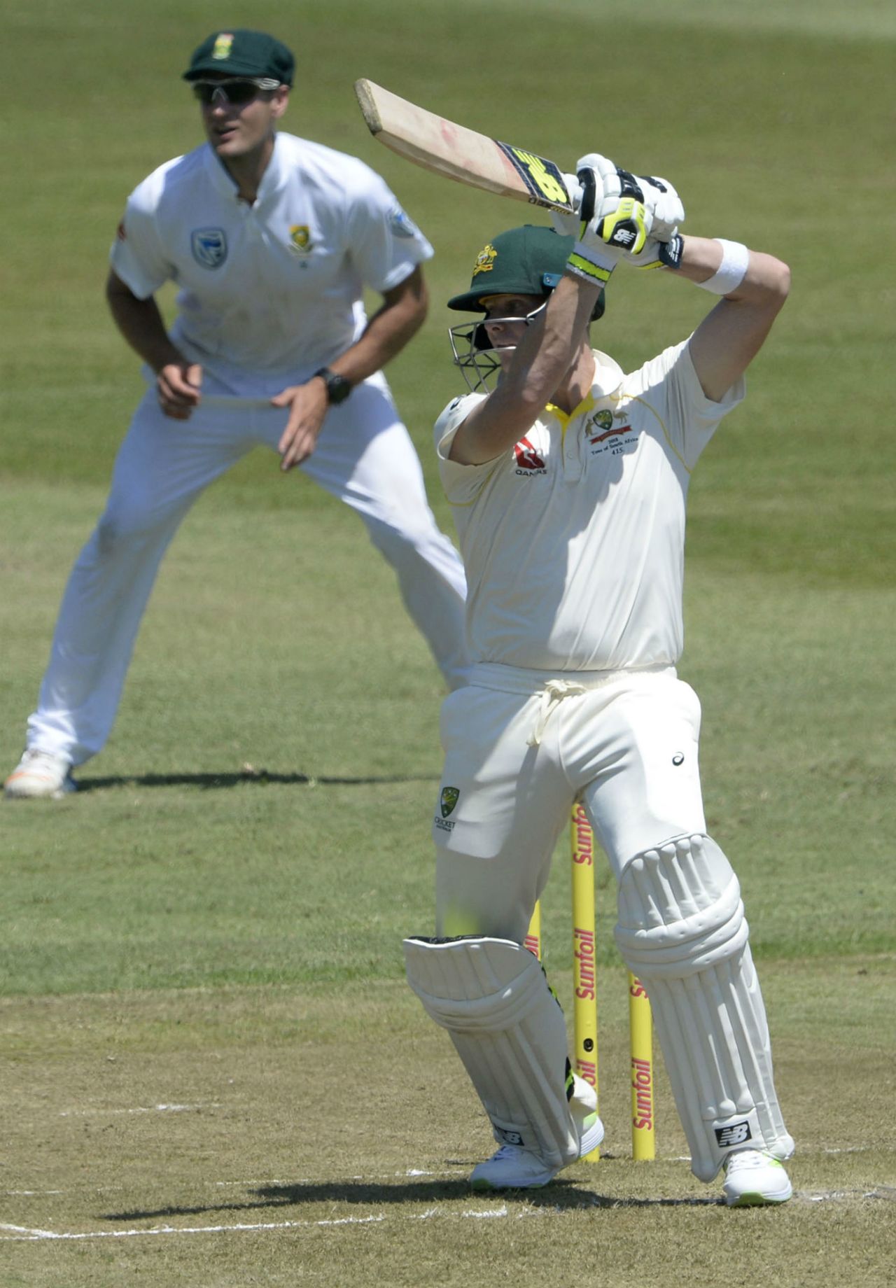 Steven Smith drives through the covers, South Africa v Australia, 1st Test, Durban, 1st day, March 1, 2018