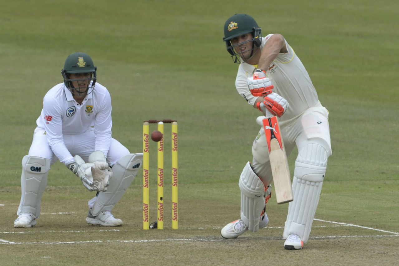 Mitchell Marsh anchored Australia's innings on the second morning, South Africa v Australia, 1st Test, Durban, 2nd day, March 2, 2018