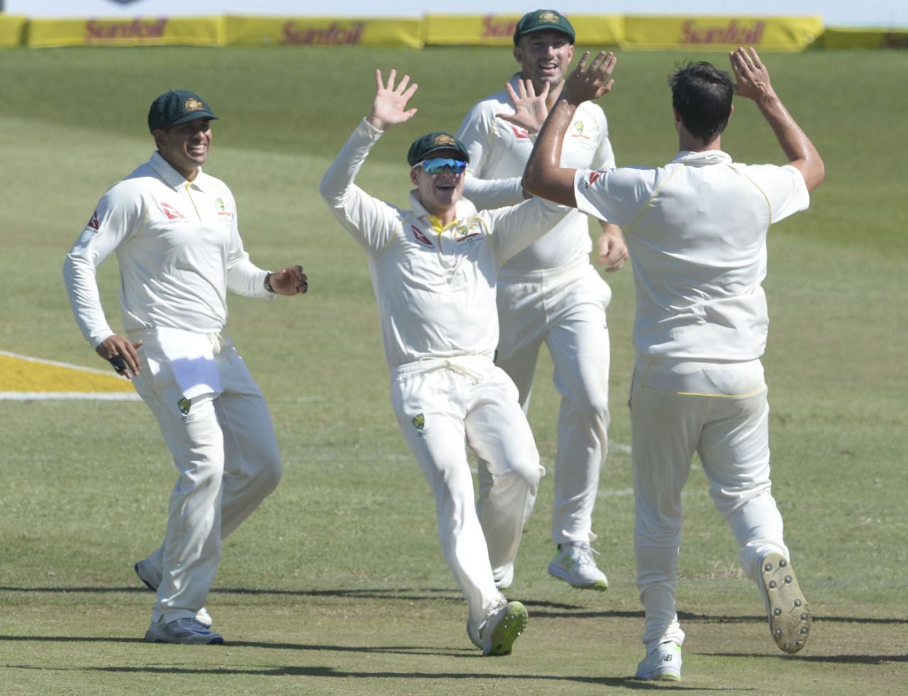 Steven Smith was delighted with Pat Cummins' breakthrough, South Africa v Australia, 1st Test, Durban, 2nd day, March 2, 2018