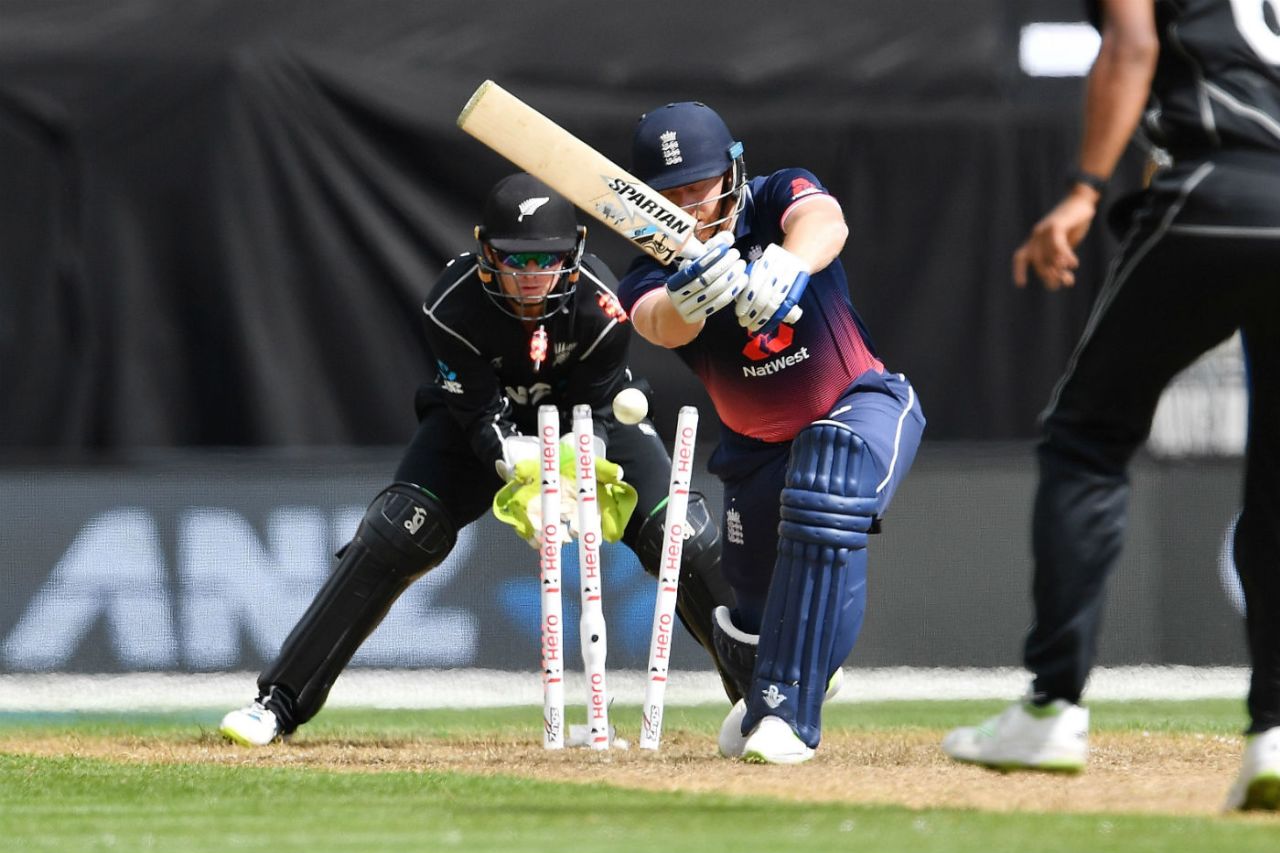 Jonny Bairstow was deceived by Ish Sodhi's googly, New Zealand v England, 3rd ODI, Wellington, 3 March, 2018