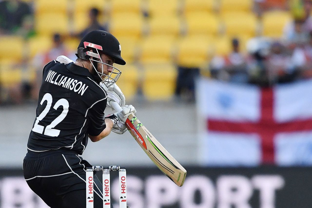 Kane Williamson steers one to third man, New Zealand v England, 3rd ODI, Wellington, 3 March, 2018