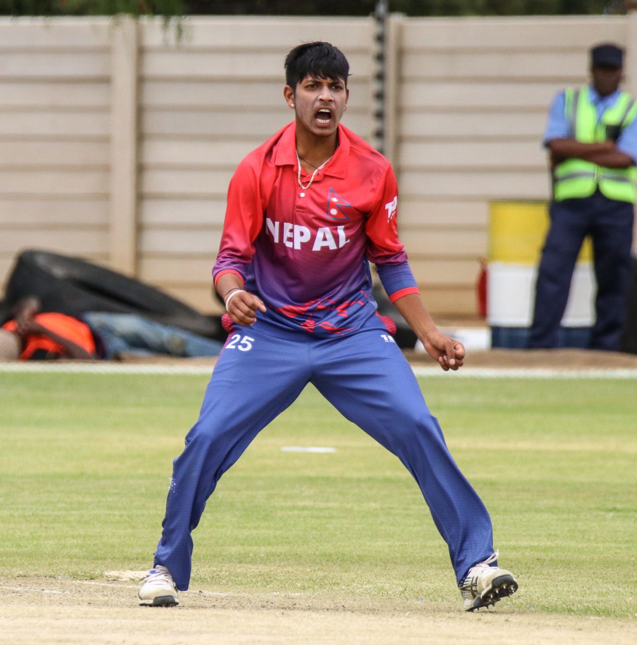 Sandeep Lamichhane has a relaxed attitude off the field but is all business on it, Nepal v Oman, ICC World Cricket League Division Two, Windhoek, February 9, 2018