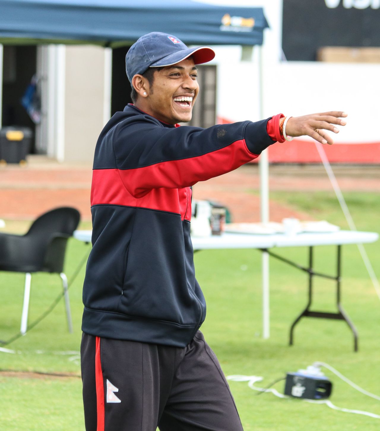 Sandeep Lamichhane is rarely without a smile on his face, Nepal v UAE, ICC World Cricket League Division Two, Windhoek, February 11, 2018