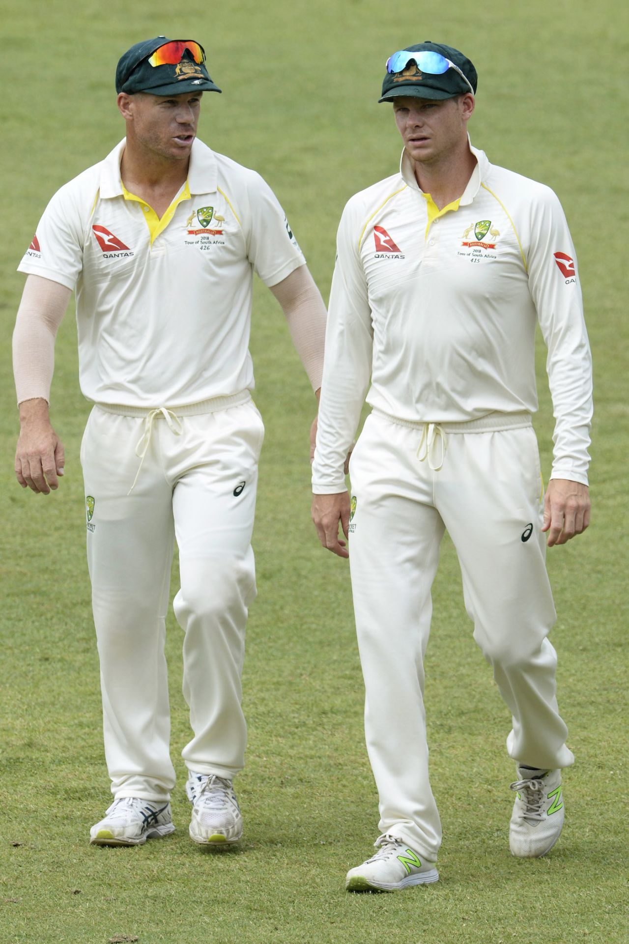 Steven Smith and David Warner walk off the field, South Africa v Australia, 1st Test, Durban, 5th day, March 5, 2018