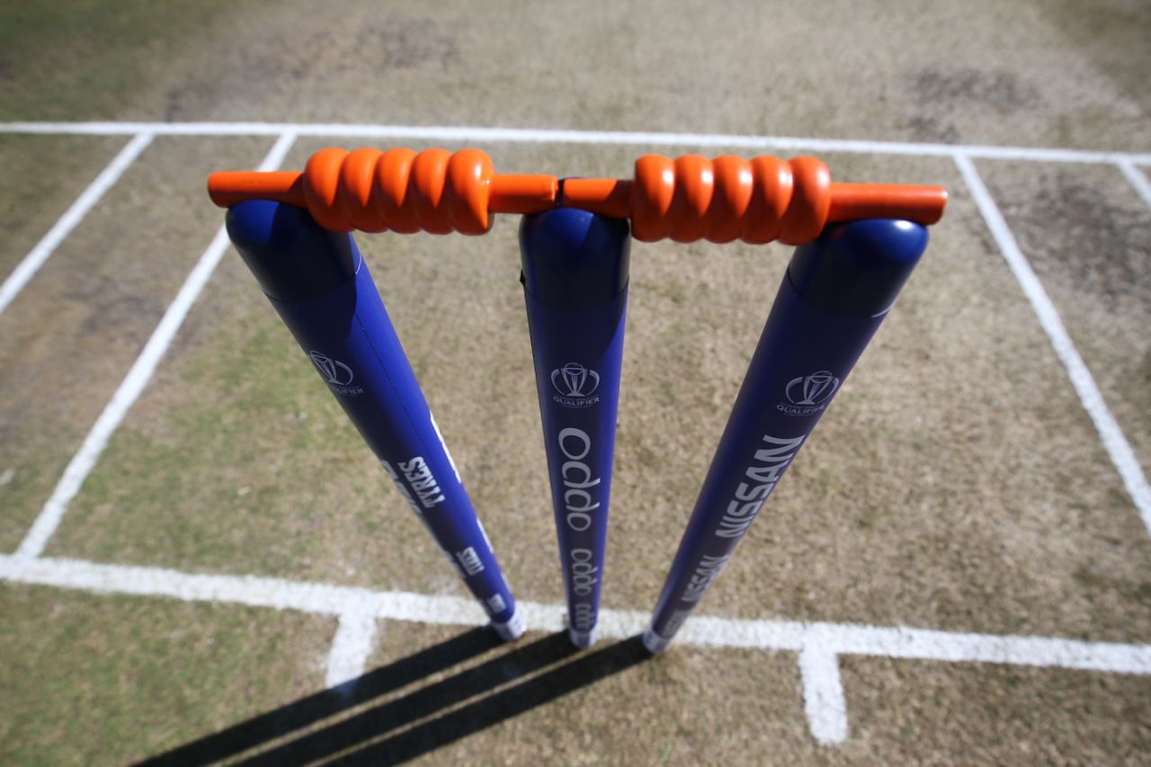 A view of the cricket stumps, Scotland v Nepal, World Cup Qualifier, Bulawayo, March 8, 2018