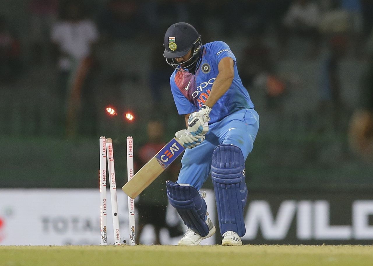Rohit Sharma chops on, Bangladesh v India, Nidahas Twenty20 Tri-Series, Colombo, March 8, 2018