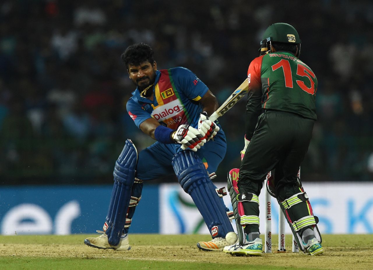 Kusal Perera innovates with his shot-making, Bangladesh v Sri Lanka, Nidahas T20I Tri-series, Colombo, March 10, 2018