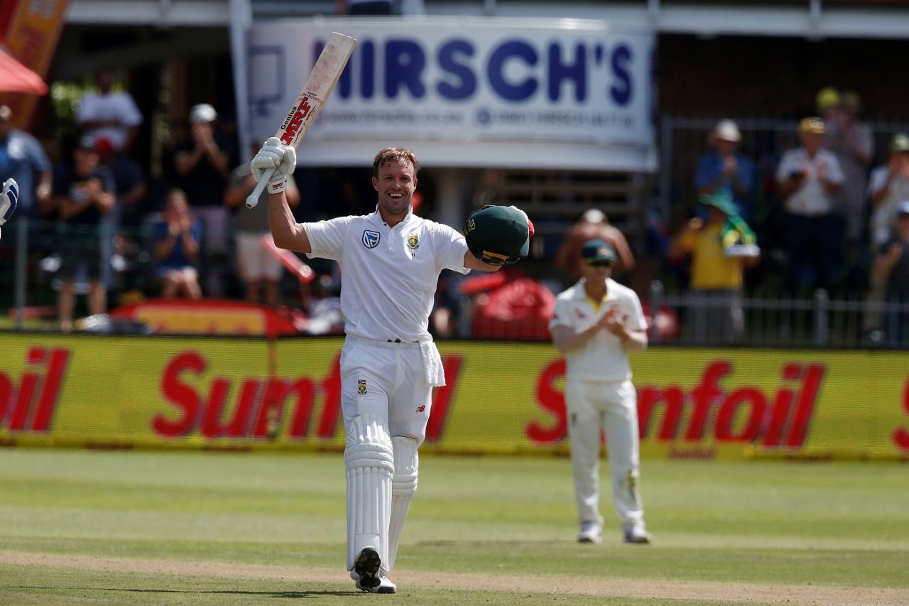 AB de Villiers scored his 22nd Test century, South Africa v Australia, 2nd Test, Port Elizabeth, March 11, 2018