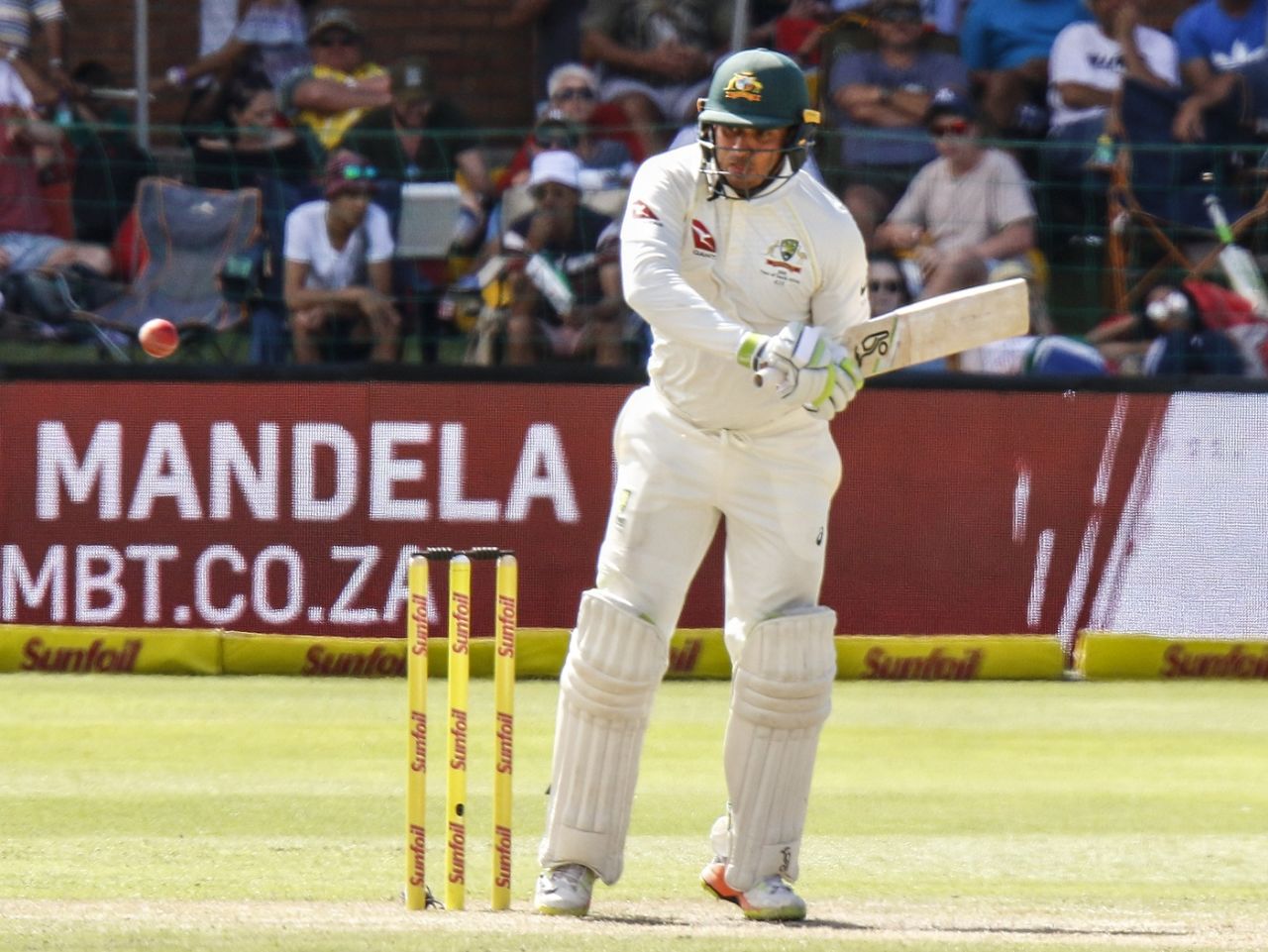 Usman Khawaja targets the leg side South Africa v Australia, 2nd Test, 3rd day, Port Elizabeth