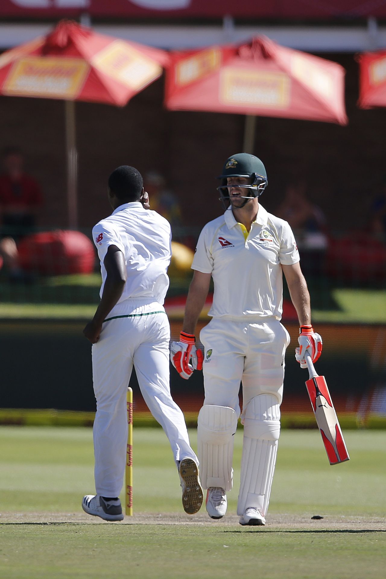 Mitchell Marsh had a few words for Kagiso Rabada, South Africa v Australia, 2nd Test, Port Elizabeth, 4th day, March 12, 2018
