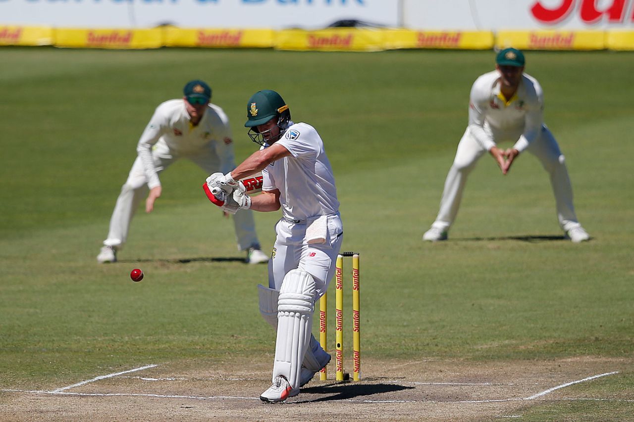 AB de Villiers on the verge of executing a pull, South Africa v Australia, 2nd Test, 4th day, Port Elizabeth, March 12, 2018