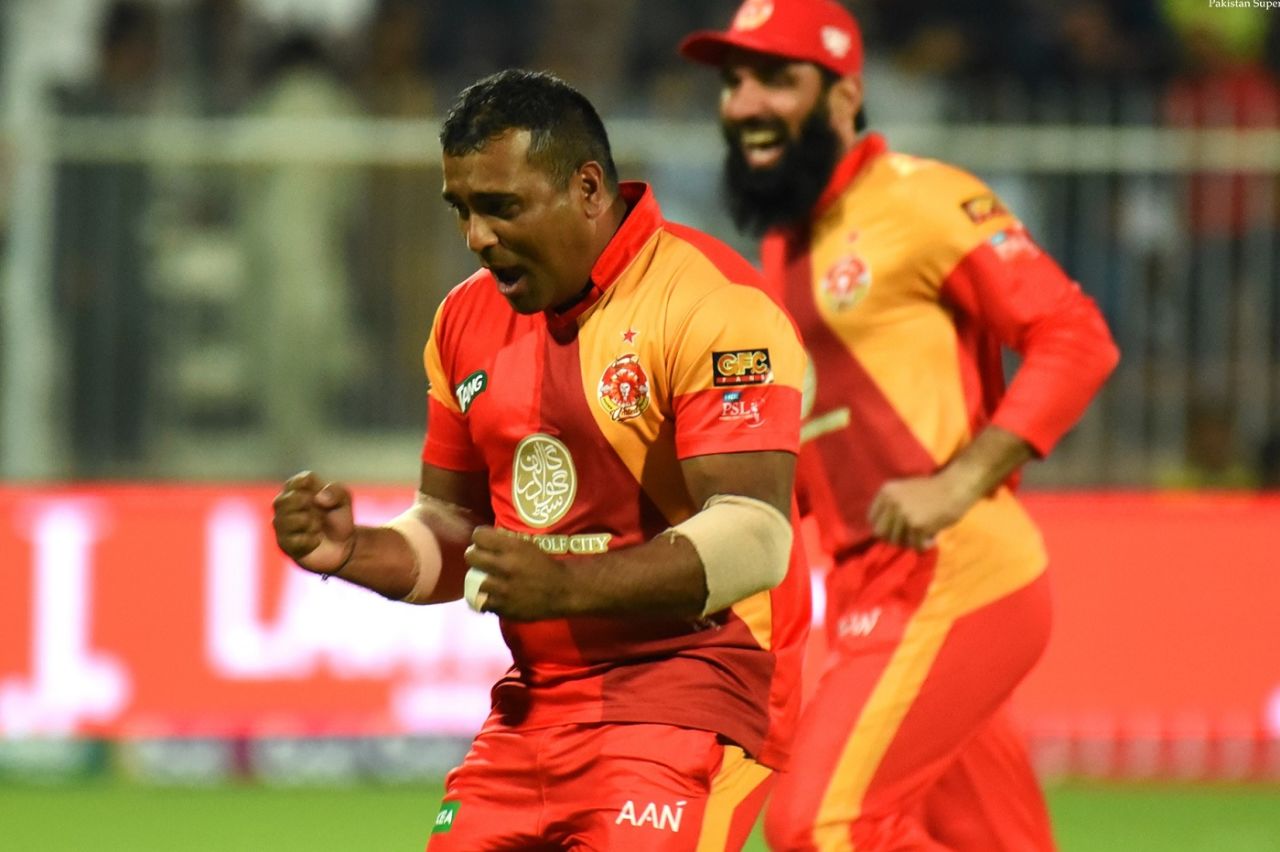 Samit Patel struck twice in the first over, Islamabad United v Multan Sultans, PSL 2018, Sharjah, March 13, 2018