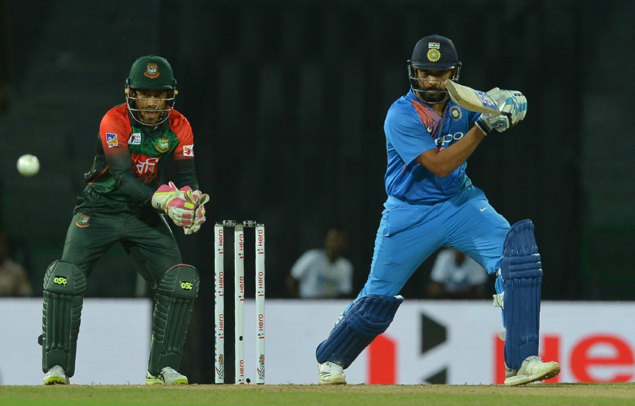 Rohit Sharma made a watchful start, Bangladesh v India, 5th match, Nidahas Twenty20 Tri-Series, Colombo, March 14, 2018